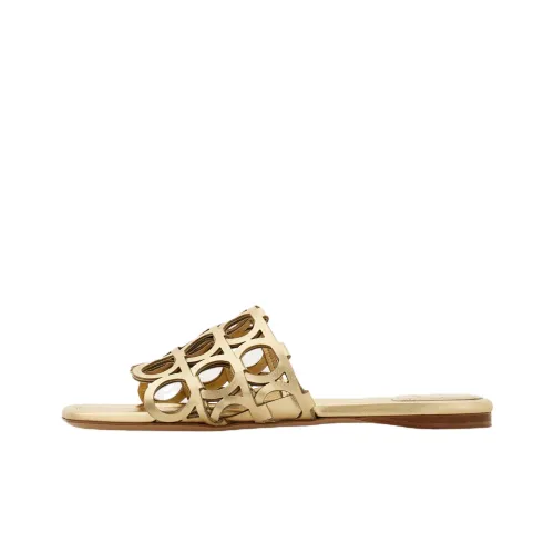 FERRAGAMO GANCINI Slide Slippers Women's Gold