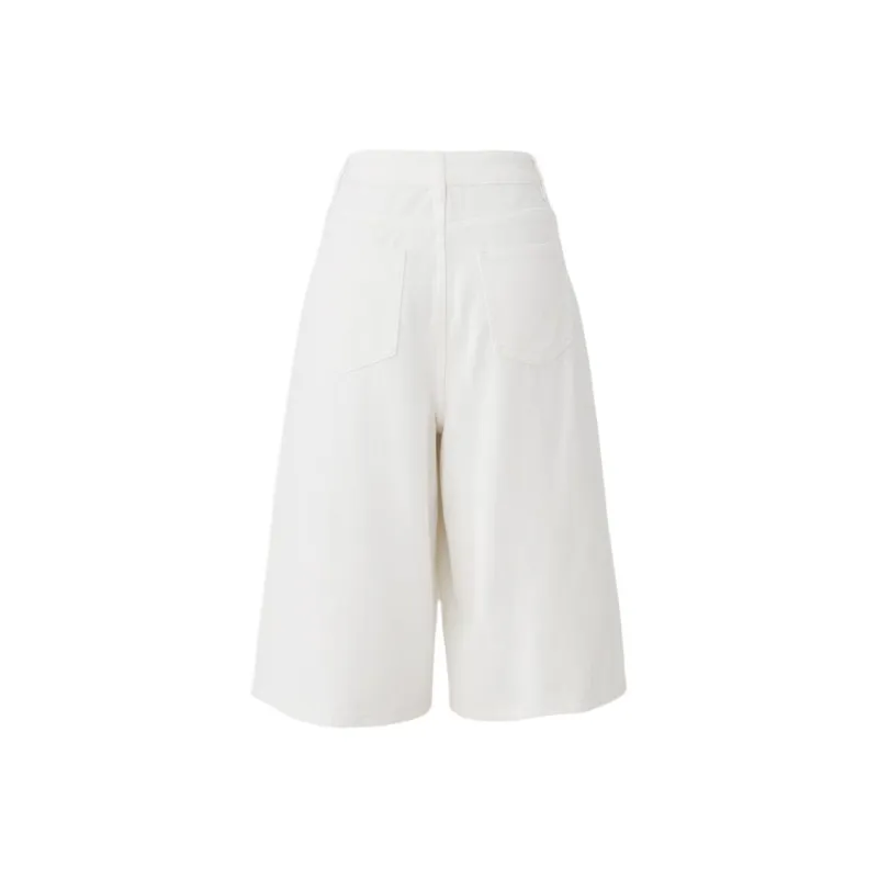 Wen Shan Denim Shorts Women's White-1
