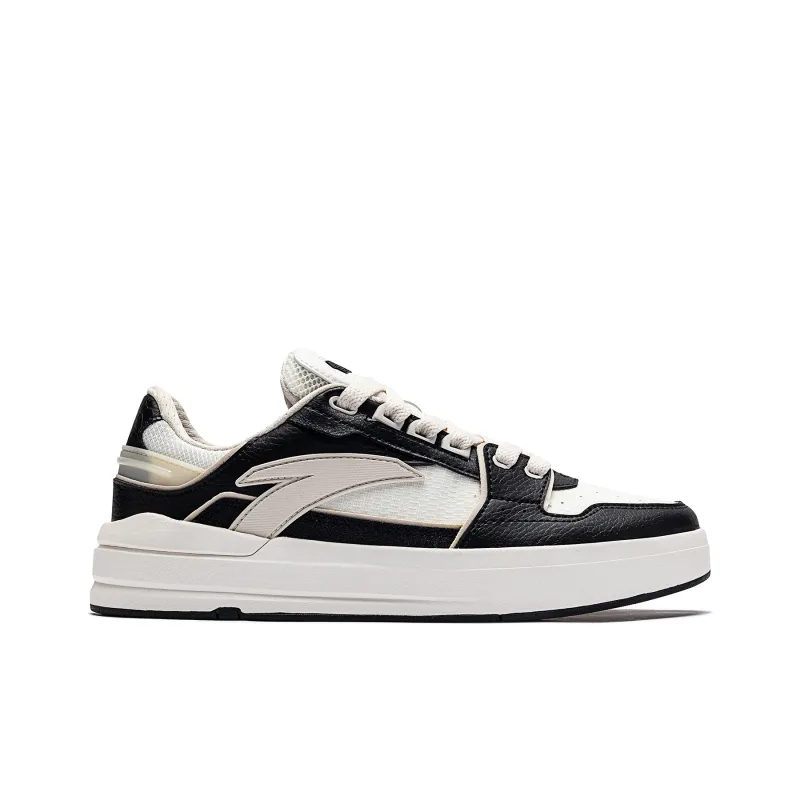 Anta Street Play LITE Slip Resistant Cushioning Low Top Skateboard Shoes Men's Black White Gray-1