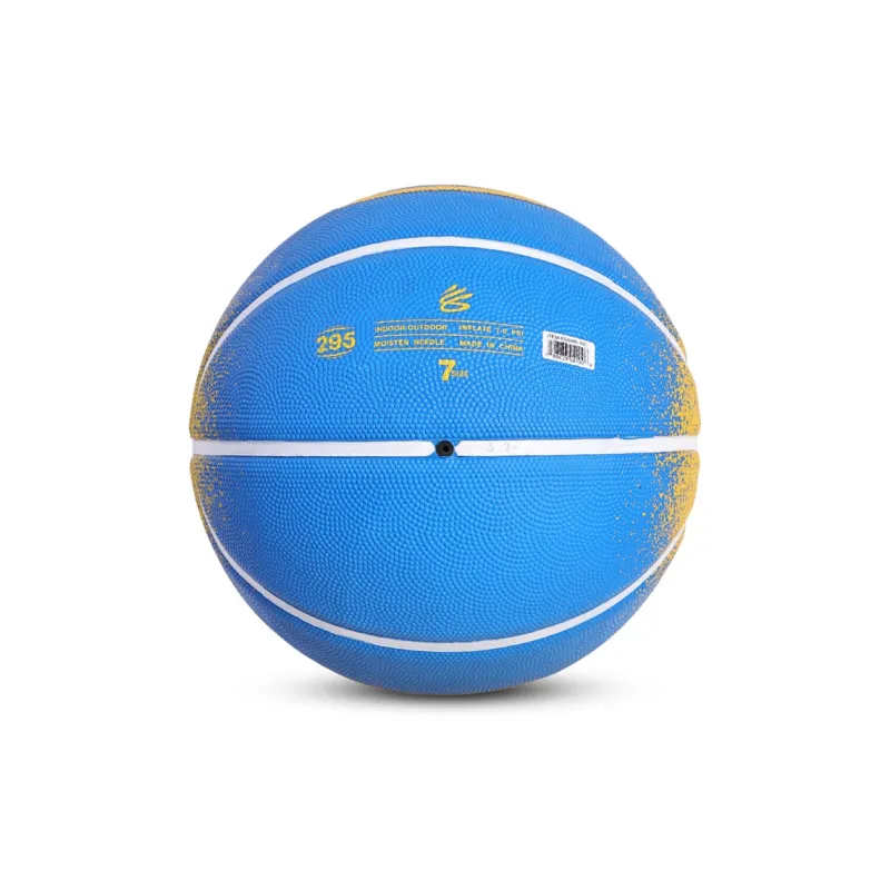 Under Armour Rubber Basketball Curry Classic Blue Yellow Color Scheme Size 7 Ball Street Training Unisex-3