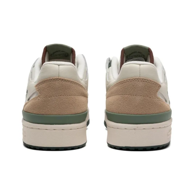 Adidas Originals FORUM Anti Slip Wear Resistant Low Top Skateboard Shoes Unisex White Green Brown-3