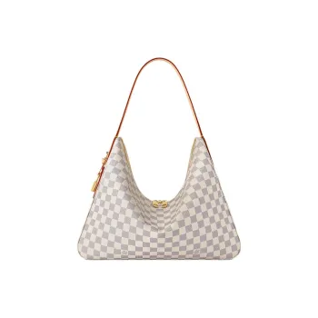 LOUIS VUITTON SLOUCHY Coated Canvas Shoulder Bag, Handbag Medium Size Women's Beige