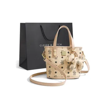 CLEVER& KETCH PU Tote Shoulder Bag, Crossbody Bag, Handbag Women's Apricot/Pink/Brown