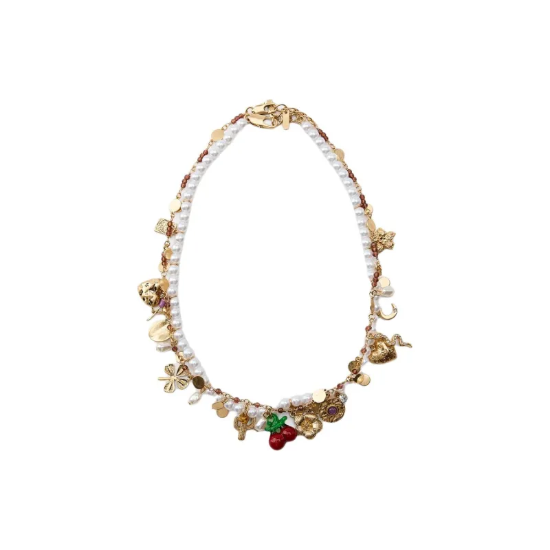ZARA Zinc Acrylic Plastic Glass Iron Brass Resin Necklaces Women's Gold-0