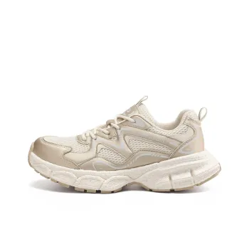 JOSINY Chunky Sneakers Women's Low Top Beige Gray/Champagne Gold