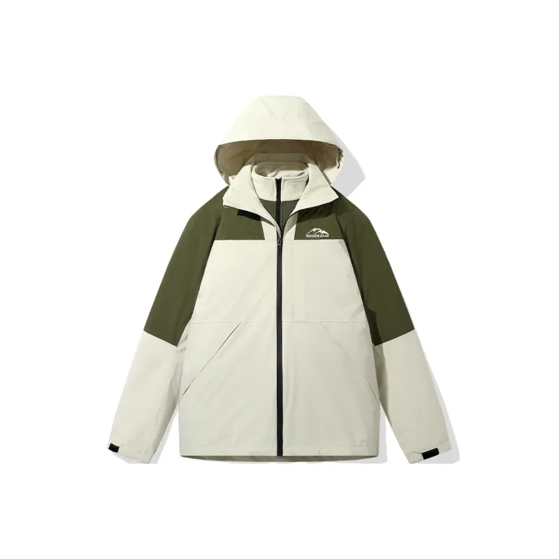WANZERAM Water Resistant Windproof Wear Resistant Warm Windbreaker Jacket Unisex French Brown-6