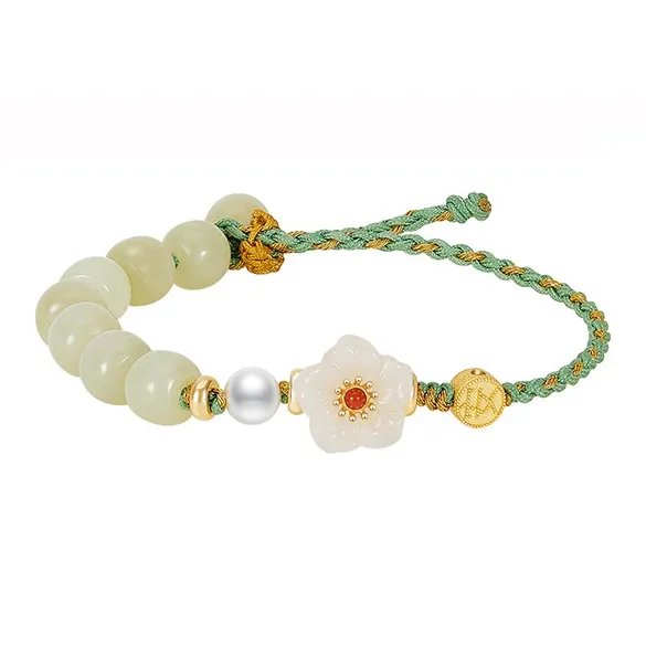 Zhou Jifeng Hetian Jade Bracelets White Jade Women's-0