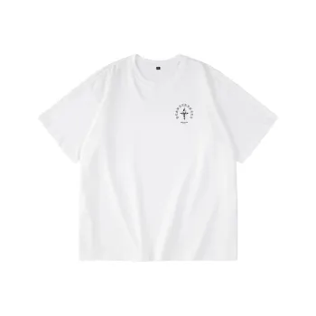 UNIWOLF Drop Shoulder Sleeve T-Shirt Unisex White