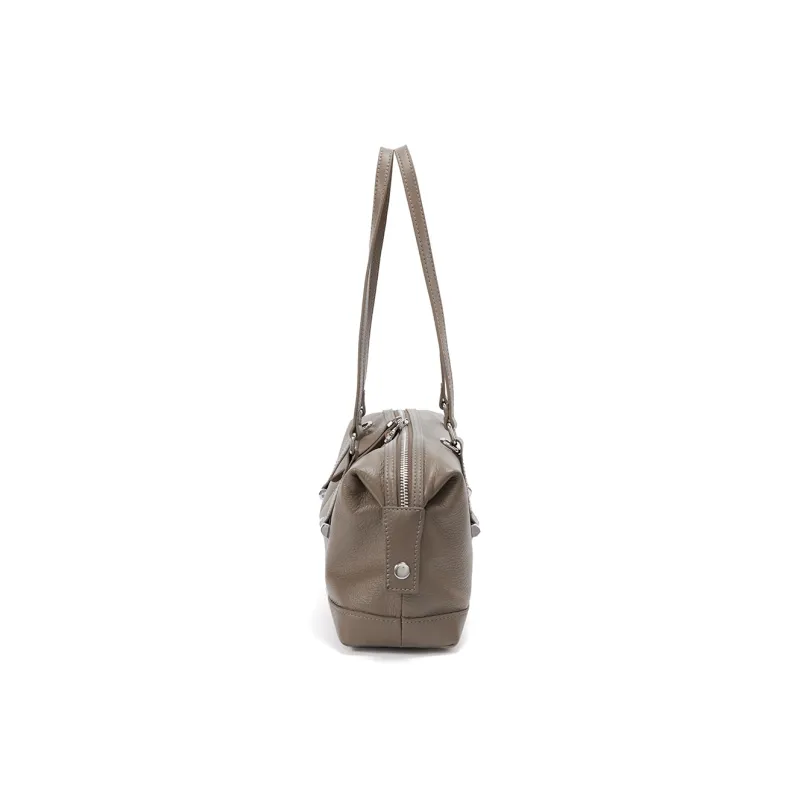 RED DRAGONFLY Cow Leather Shoulder Bag Women's Elephant Gray-2