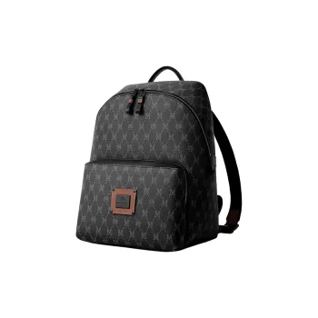 FION Mountain And Sea Journey Series Artificial Leather Backpack Regular Unisex Black