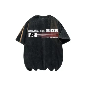 BOBBY ABLEY Tie-Dye Washable Distressed Heavyweight Off-The-Shoulder T-Shirt Unisex