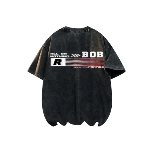 BOBBY ABLEY Tie-Dye Washable Distressed Heavyweight Off-The-Shoulder T-Shirt Unisex