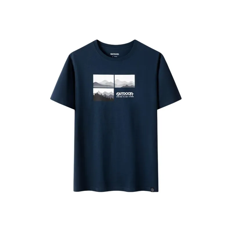 OUTDOOR PRODUCTS Drop Shoulder Sleeve T Shirt Men's Flower Blue-0