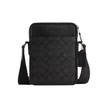 COACH Sullivan Coated Canvas Shoulder Bag Crossbody Bag Small Size Men's Black