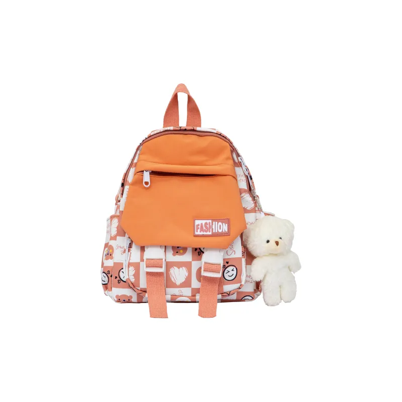 URBAN FOREST Nylon Backpack Unisex Black/Purple/Orange/Green/Blue/Pink-12