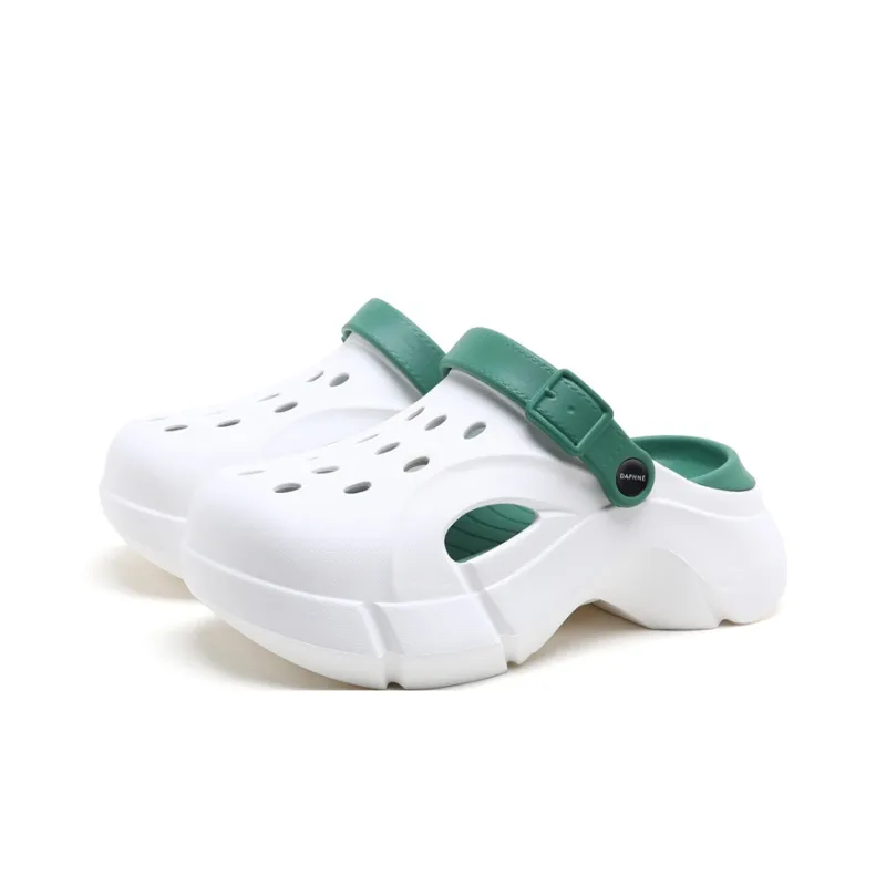 DAPHNE Clogs Women's White Green-2