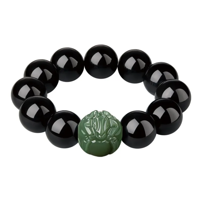 Moonstone Edge Obsidian Jade Bracelets Men's-12