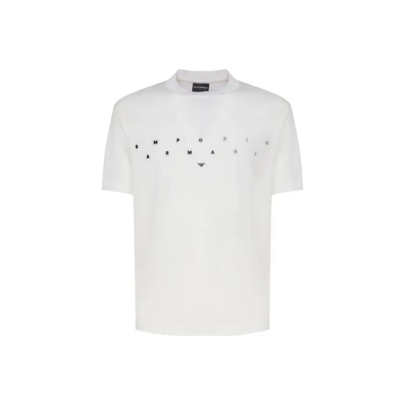 EMPORIO ARMANI Logo Embroidered Crewneck T Shirt-0