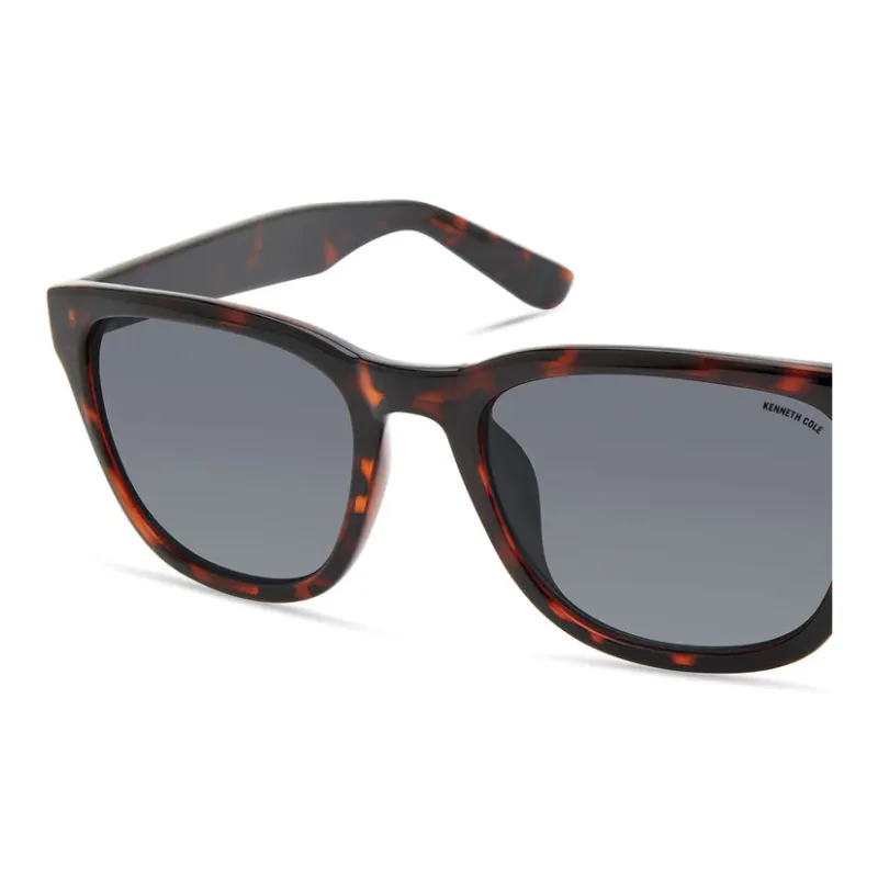 KENNETH COLE Injection Molded Irregular Shape Sunglasses Men's Brown-1