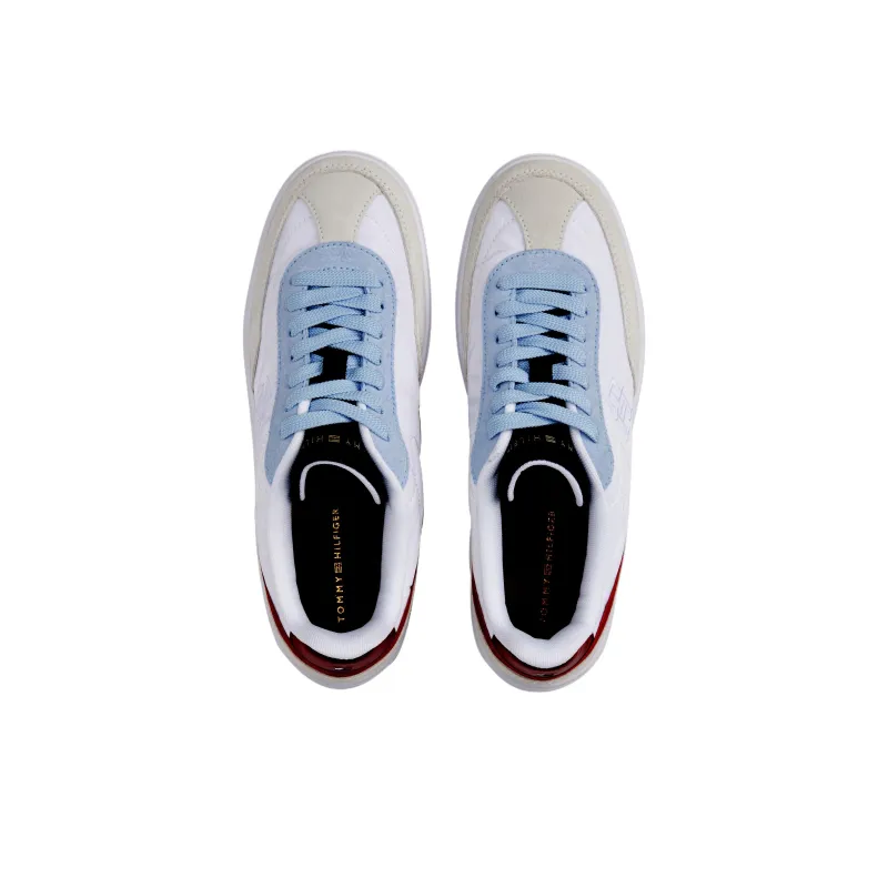 Tommy Hilfiger Trainers Low Top Skateboard Shoes Women's White Blue-3