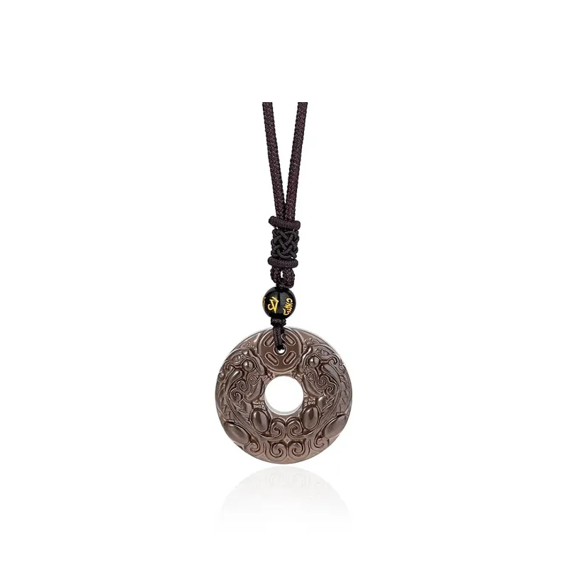 FOREVER MELODY Obsidian Necklaces Men's-0