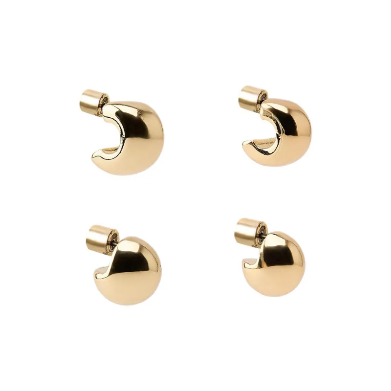 ZARA Zinc Steel Earrings Women's Gold-1