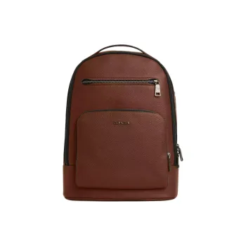COACH ETHAN Litchi Grain Leather Backpack Tubas Men's Brown