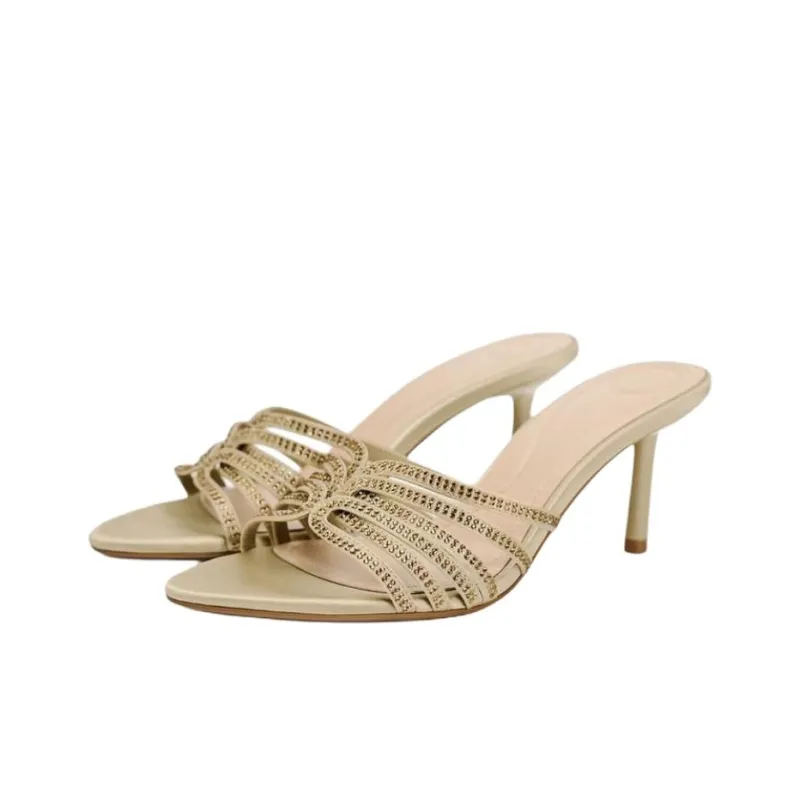 ZARA Abrasion Resistant Slide Slippers Women's Gold-2
