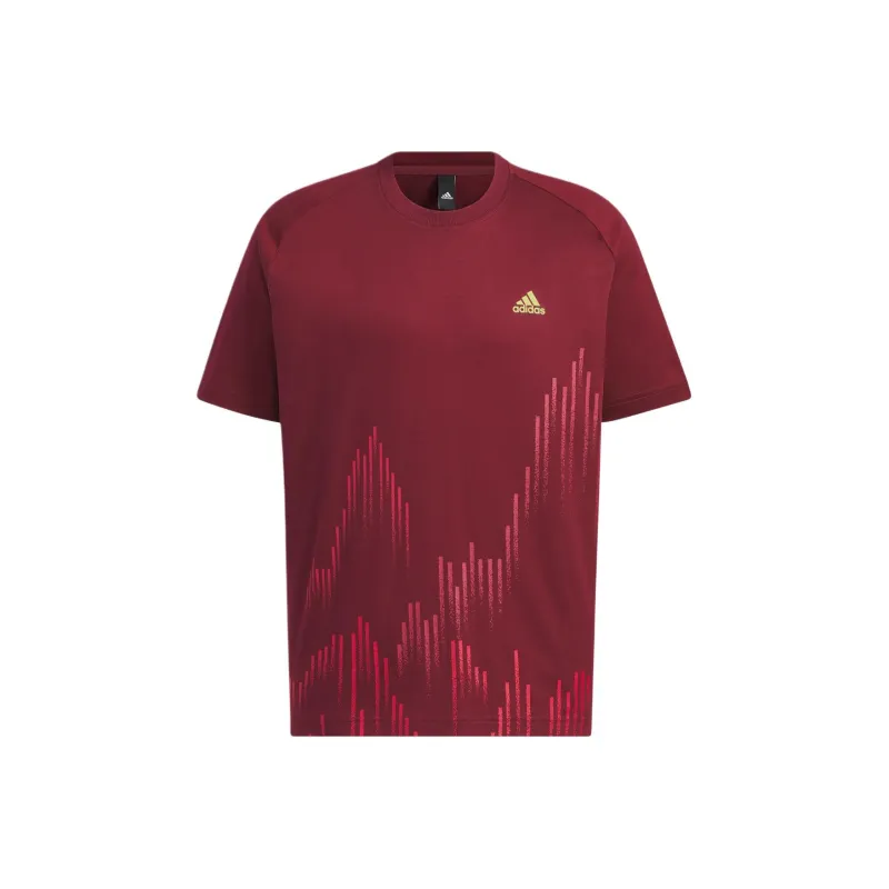 Adidas T Shirts Men Burgundy-0