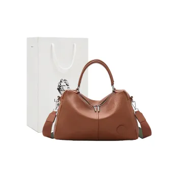 Old Man's Head Cow Leather Patchwork Synthetic Leather Handbag Women's Multicolor