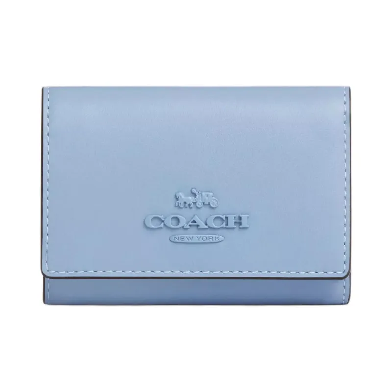 COACH Micro Refined Calfskin Wallet Micro Women's Blue-0