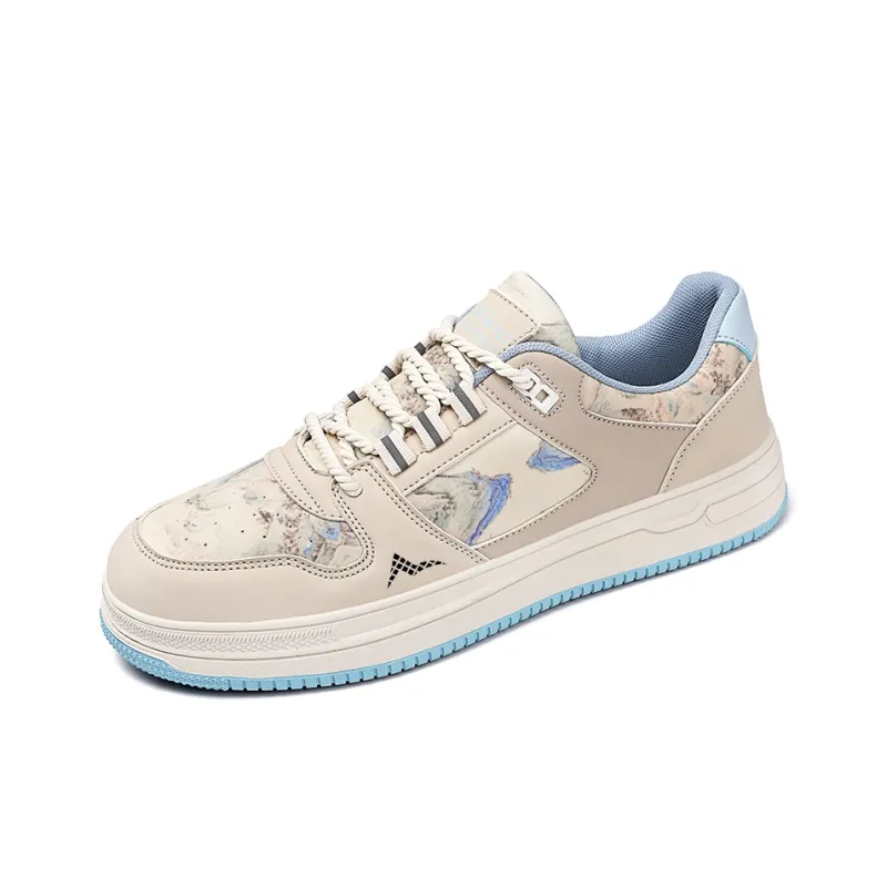 ATONGMU Skateboard Shoes Men Low Top Sky Blue/Beige-2