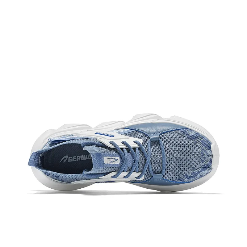 DEERWAY Anti Slip And Wear Resistant Breathable Low Top Chunky Sneakers Men's Dusty Blue-4