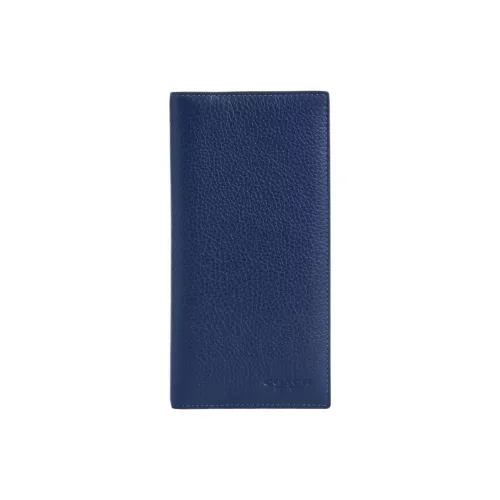 COACH Breast Pocket Litchi Grain Leather Wallet Mini Men's Dark Blue