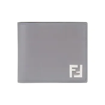 FENDI Leather Wallet Men's Gray