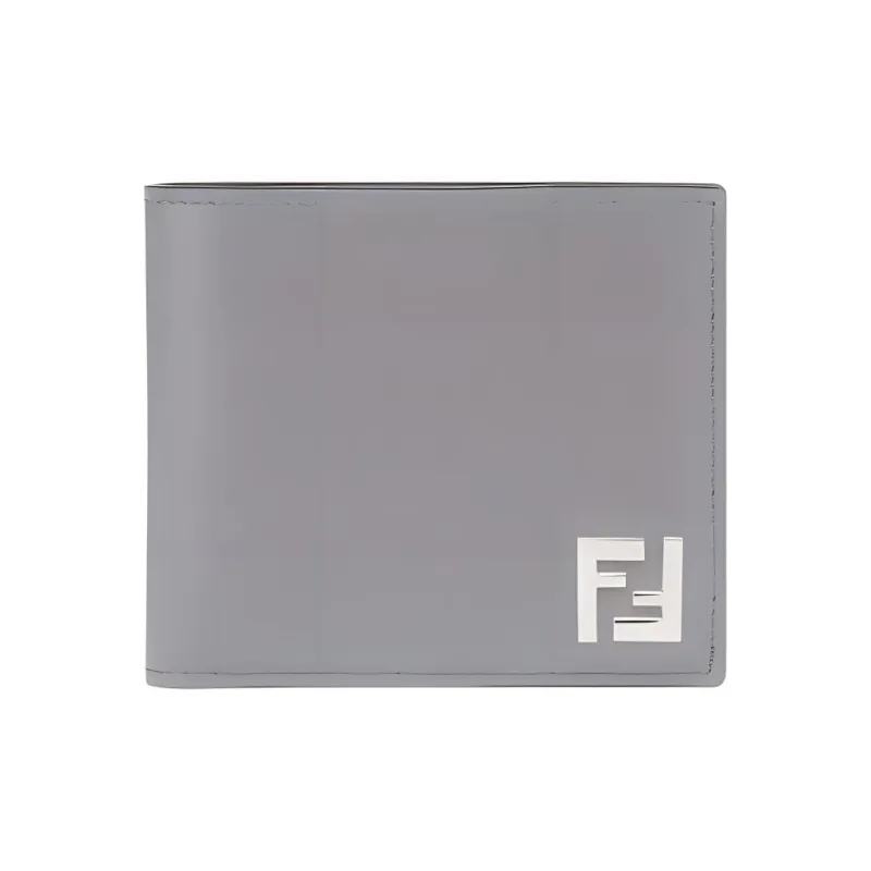 FENDI Leather Wallet Men's Gray-0