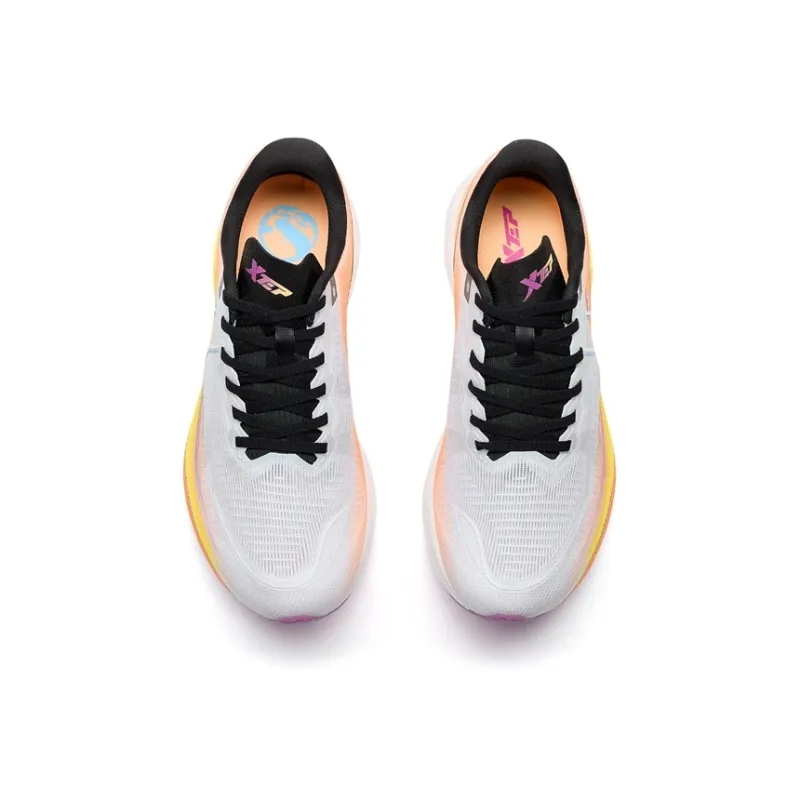 XTEP 360X 2.0 Running Shoes Women's Low Top Classic White Fluorescent Tender Orange-4