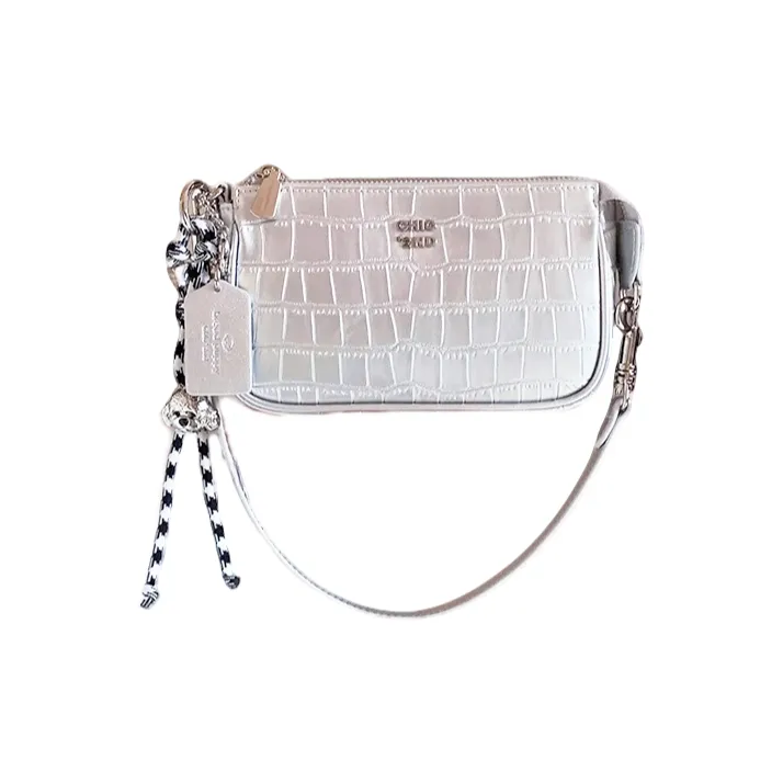 PAYOT Synthetic Leather Crossbody Handbag, Shoulder Bag Women's Pink/Silver-5