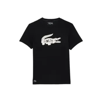 LACOSTE Crocodile logo Print Organic Cotton T shirt