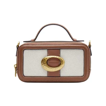 Staccato Fabric Handbag Small Size Women's Terracotta Brown