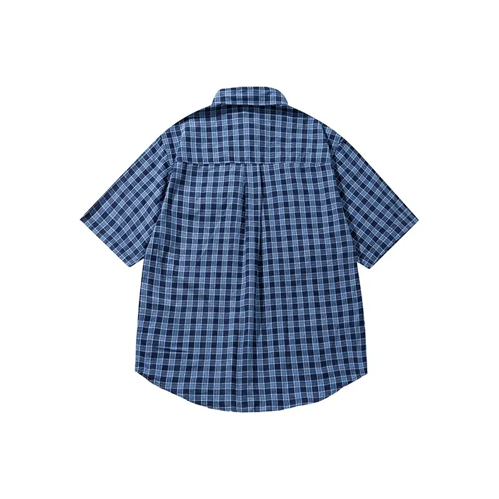 FAIRWHALE Shirt Unisex Blue Plaid-1