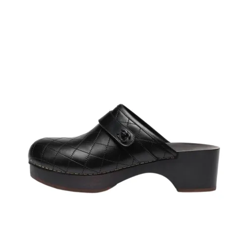 CHANEL Slip Resistant Wrap toe Slippers Women's Black