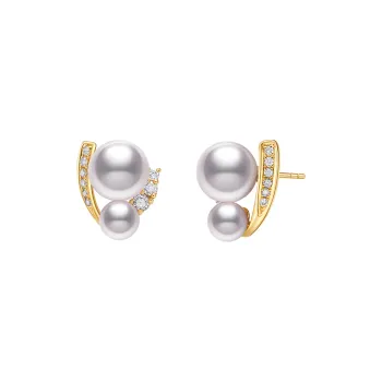 ME LUXE Pearl Stud Earrings, Size Double Ball Women's
