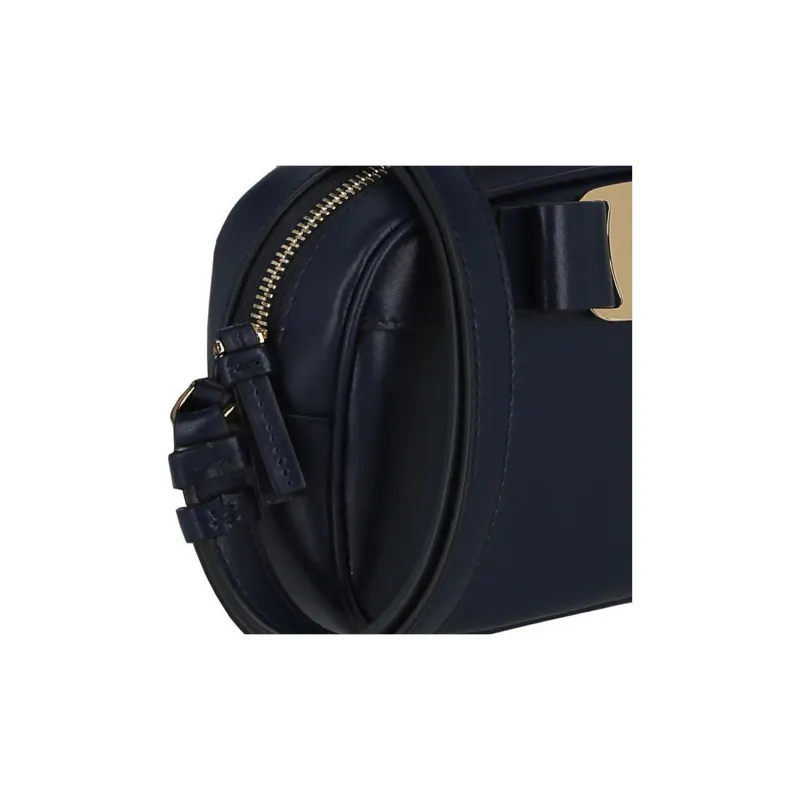 FERRAGAMO Vara Leather Single-Opening Crossbody Bag Women's Marine Blue-4