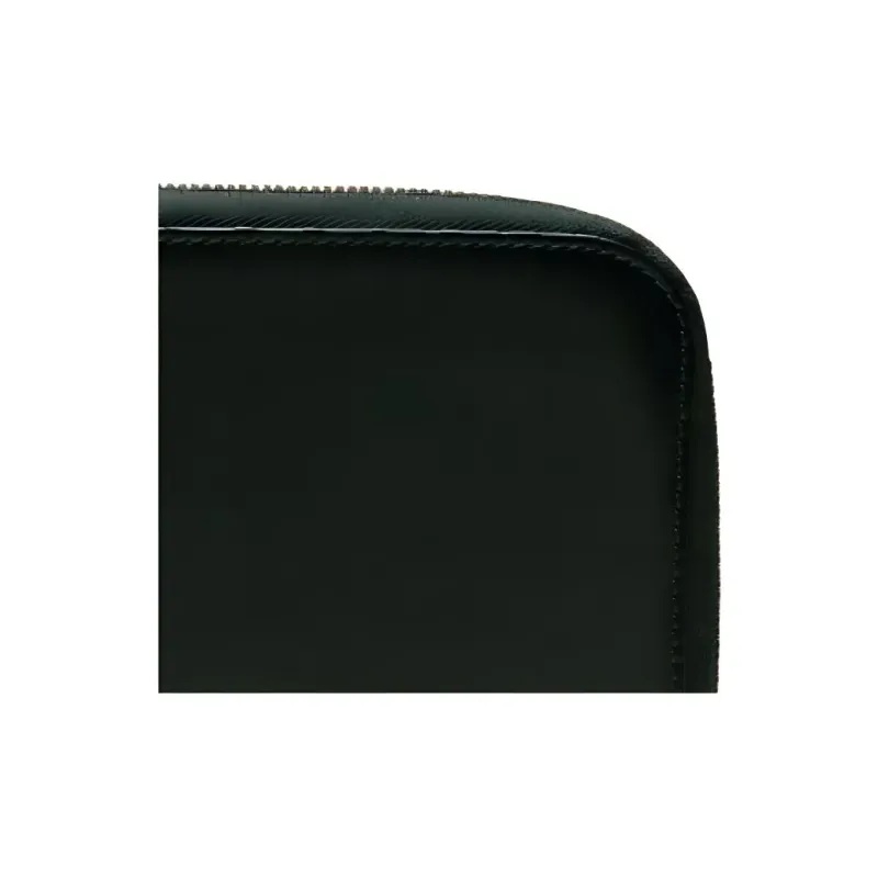 ETTINGER Leather Clutch Large Size Unisex Green & Tan-4