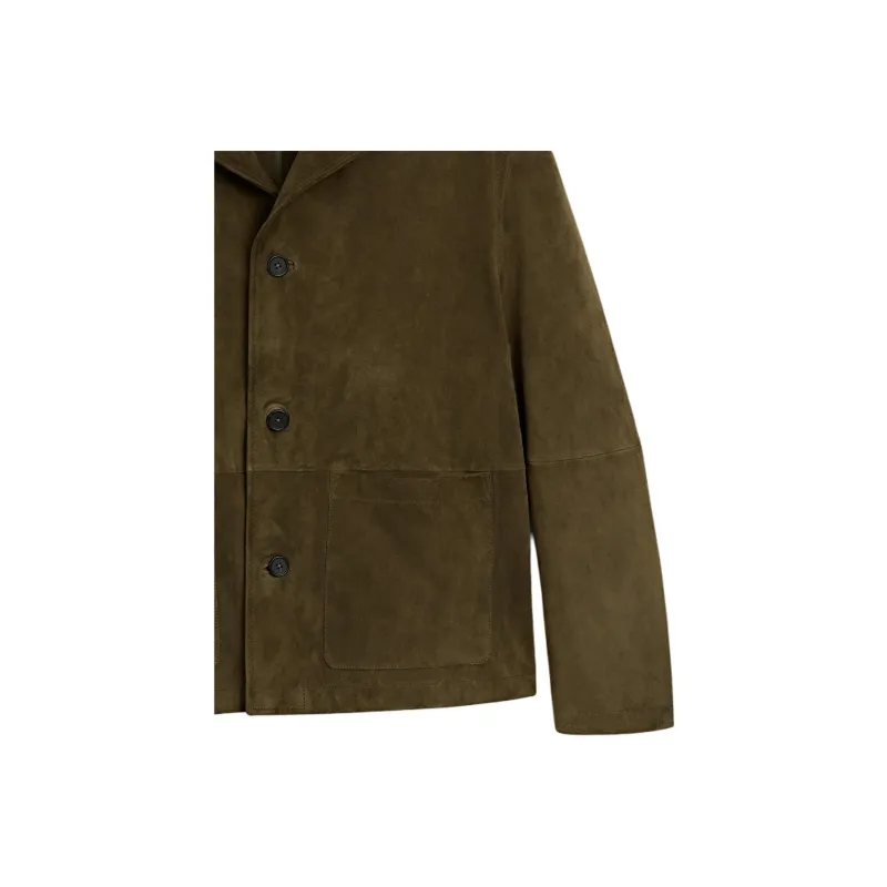 Massimo Dutti Leather Jacket Men's Brown Green-6