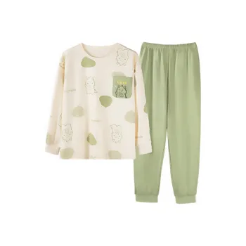 MIIOW Pajama Set Women's Dinosaur Fruit Green