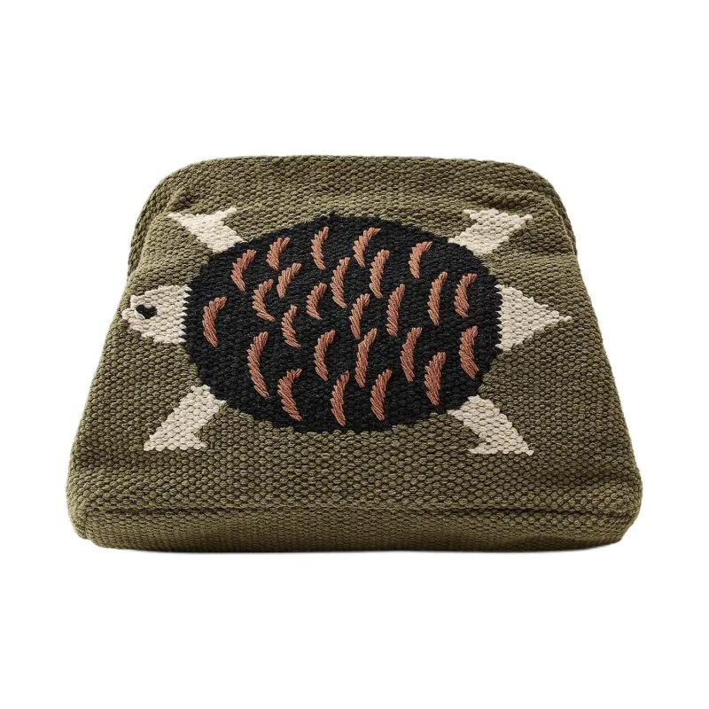 ZARA Cotton Clutch Women's Khaki Green-0