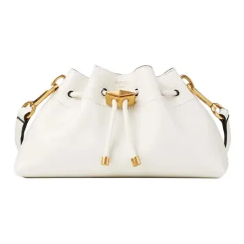 Jimmy Choo Calfskin Shoulder Bag Small Size Women's Latte
