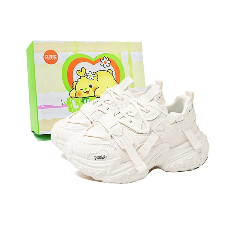 Budding Bear Anti Slip Wear Resistant Breathable Lightweight Height Increasing Low Top Chunky Sneakers Women's-0